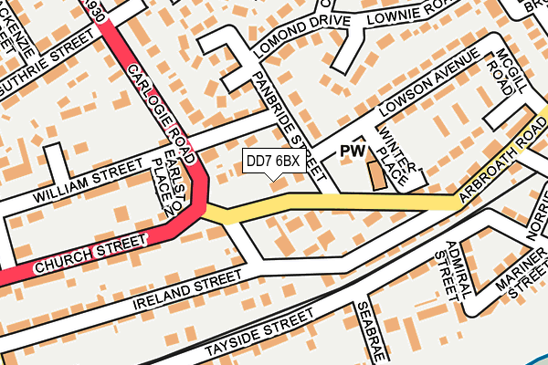 DD7 6BX map - OS OpenMap – Local (Ordnance Survey)