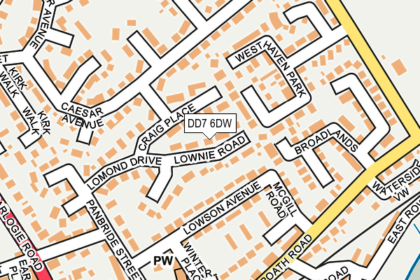 DD7 6DW map - OS OpenMap – Local (Ordnance Survey)