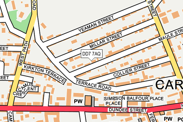 DD7 7AQ map - OS OpenMap – Local (Ordnance Survey)