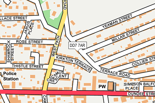 DD7 7AR map - OS OpenMap – Local (Ordnance Survey)