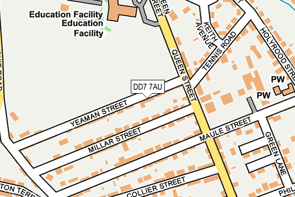 DD7 7AU map - OS OpenMap – Local (Ordnance Survey)