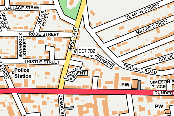 DD7 7BZ map - OS OpenMap – Local (Ordnance Survey)