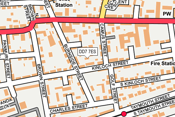 DD7 7ES map - OS OpenMap – Local (Ordnance Survey)