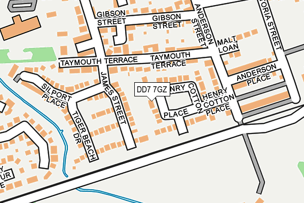 DD7 7GZ map - OS OpenMap – Local (Ordnance Survey)