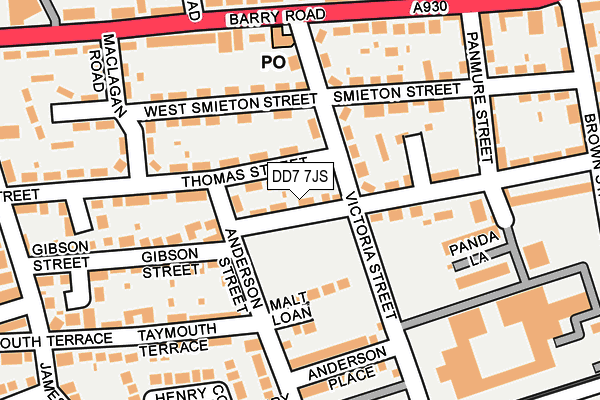 DD7 7JS map - OS OpenMap – Local (Ordnance Survey)
