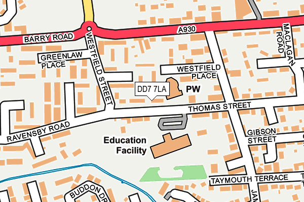 DD7 7LA map - OS OpenMap – Local (Ordnance Survey)