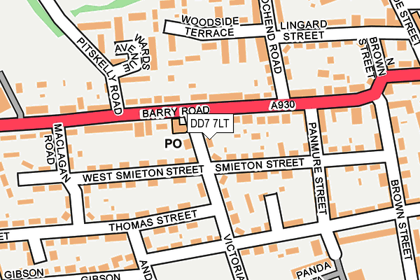 DD7 7LT map - OS OpenMap – Local (Ordnance Survey)