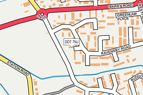 DD7 7NJ map - OS OpenMap – Local (Ordnance Survey)