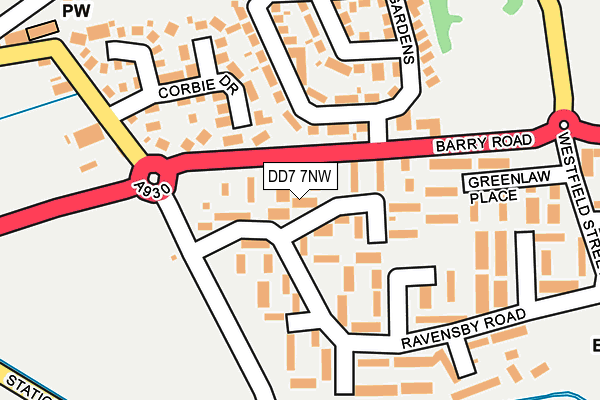 DD7 7NW map - OS OpenMap – Local (Ordnance Survey)