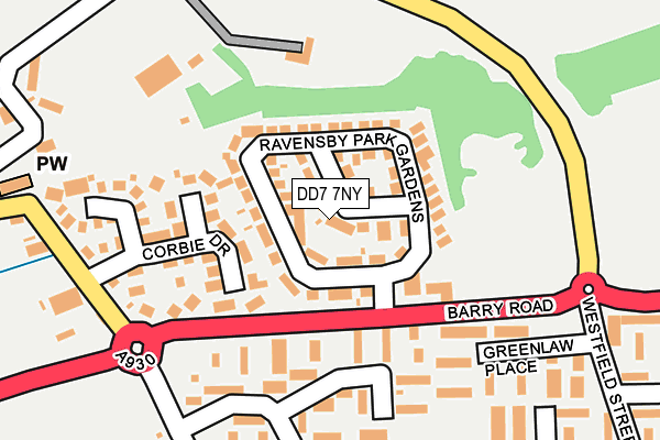 DD7 7NY map - OS OpenMap – Local (Ordnance Survey)