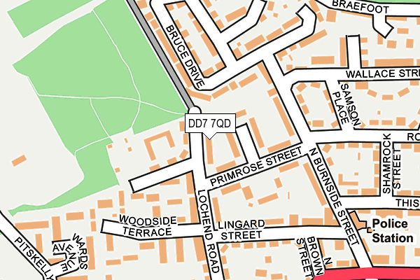 DD7 7QD map - OS OpenMap – Local (Ordnance Survey)
