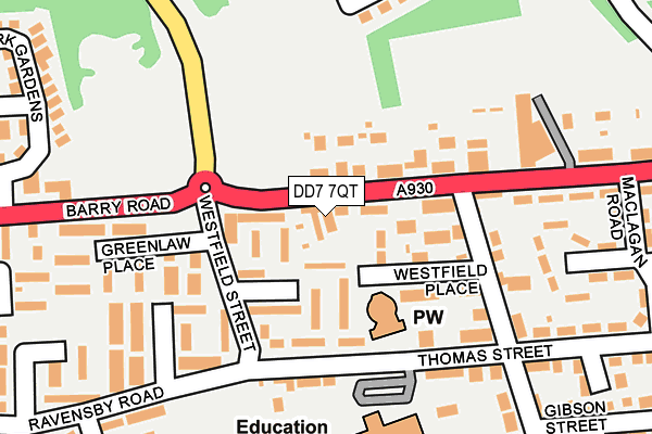 DD7 7QT map - OS OpenMap – Local (Ordnance Survey)
