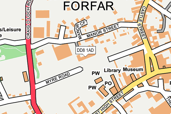 DD8 1AD map - OS OpenMap – Local (Ordnance Survey)