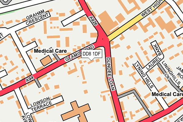 DD8 1DF map - OS OpenMap – Local (Ordnance Survey)