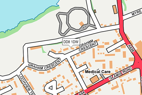 DD8 1DW map - OS OpenMap – Local (Ordnance Survey)