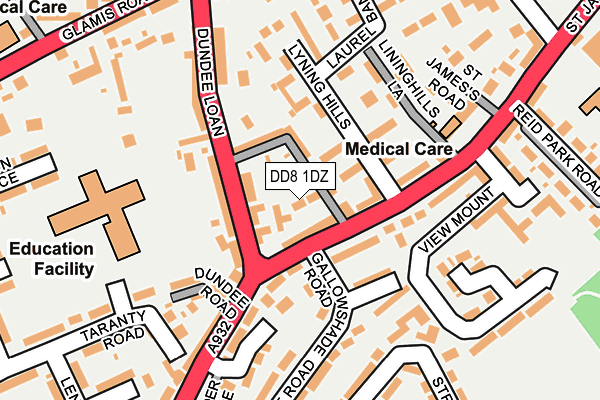 DD8 1DZ map - OS OpenMap – Local (Ordnance Survey)