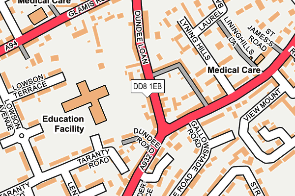 DD8 1EB map - OS OpenMap – Local (Ordnance Survey)