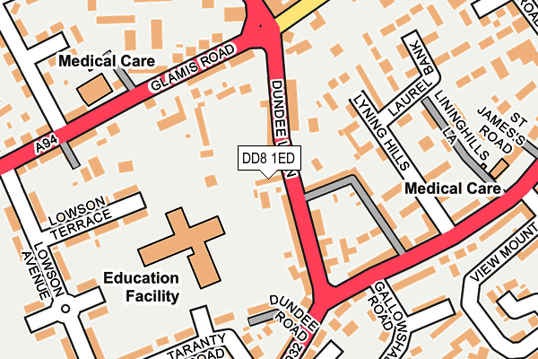 DD8 1ED map - OS OpenMap – Local (Ordnance Survey)