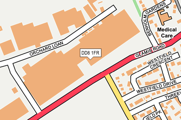 DD8 1FR map - OS OpenMap – Local (Ordnance Survey)