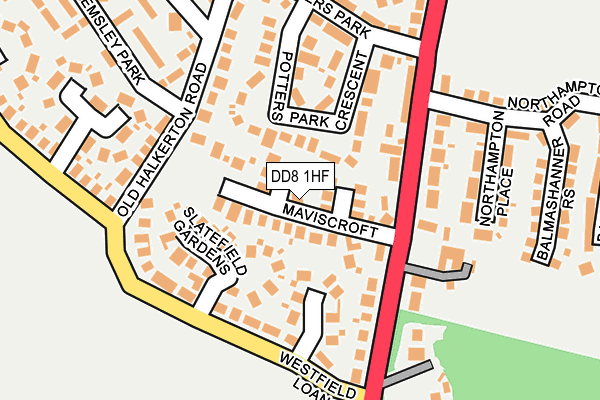 DD8 1HF map - OS OpenMap – Local (Ordnance Survey)
