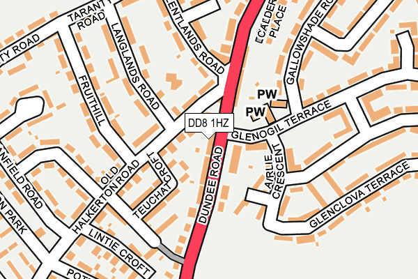DD8 1HZ map - OS OpenMap – Local (Ordnance Survey)