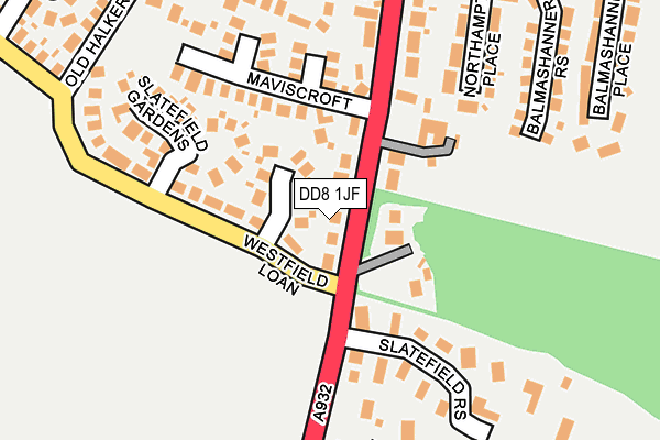 DD8 1JF map - OS OpenMap – Local (Ordnance Survey)