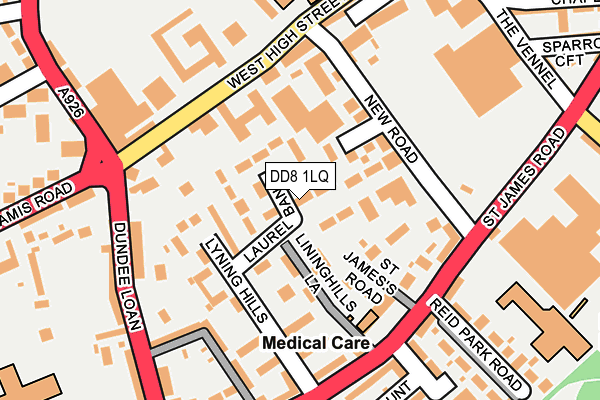 DD8 1LQ map - OS OpenMap – Local (Ordnance Survey)