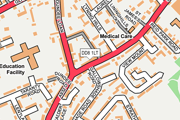DD8 1LT map - OS OpenMap – Local (Ordnance Survey)
