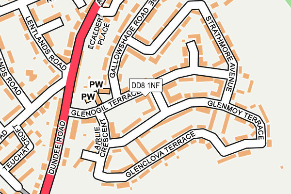 DD8 1NF map - OS OpenMap – Local (Ordnance Survey)