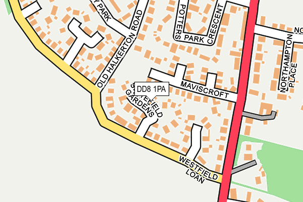 DD8 1PA map - OS OpenMap – Local (Ordnance Survey)