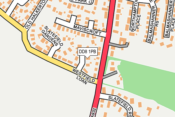 DD8 1PB map - OS OpenMap – Local (Ordnance Survey)