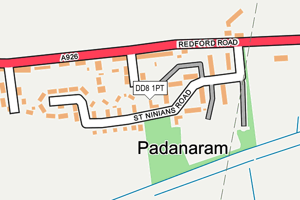 DD8 1PT map - OS OpenMap – Local (Ordnance Survey)