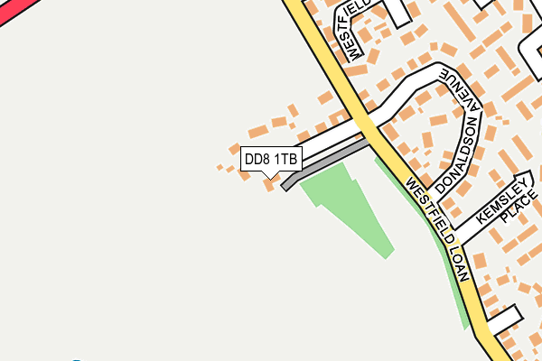 DD8 1TB map - OS OpenMap – Local (Ordnance Survey)