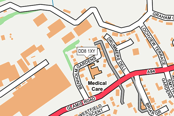 DD8 1XY map - OS OpenMap – Local (Ordnance Survey)