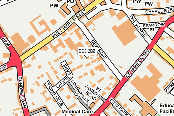 DD8 2BZ map - OS OpenMap – Local (Ordnance Survey)