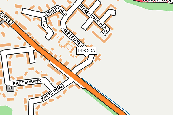 DD8 2DA map - OS OpenMap – Local (Ordnance Survey)