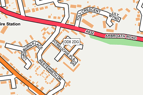 DD8 2DG map - OS OpenMap – Local (Ordnance Survey)