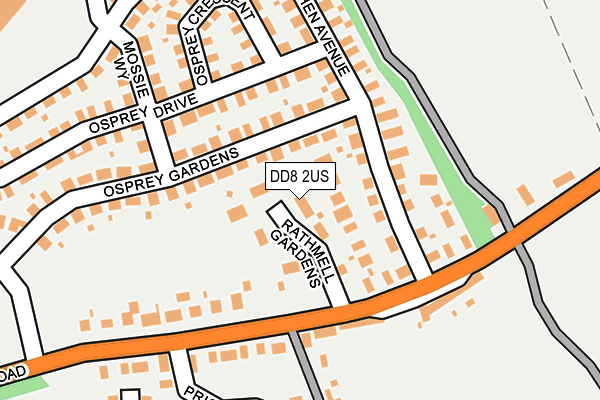 DD8 2US map - OS OpenMap – Local (Ordnance Survey)