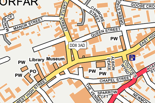 DD8 3AD map - OS OpenMap – Local (Ordnance Survey)