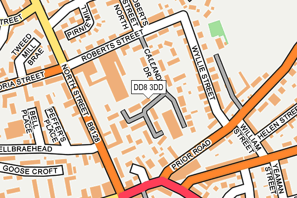 DD8 3DD map - OS OpenMap – Local (Ordnance Survey)