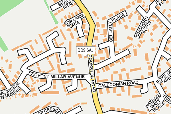 DD9 6AJ map - OS OpenMap – Local (Ordnance Survey)