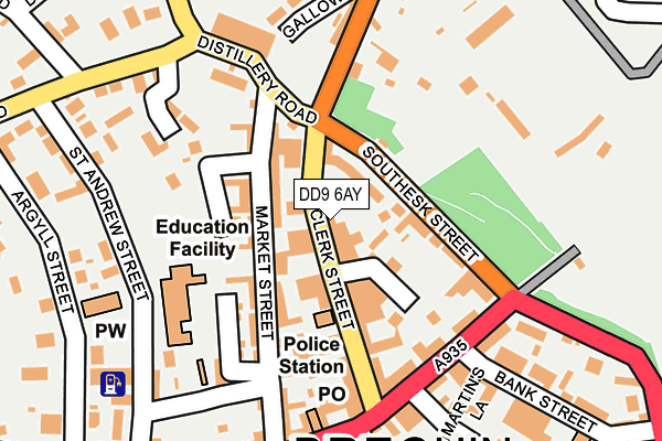 DD9 6AY map - OS OpenMap – Local (Ordnance Survey)