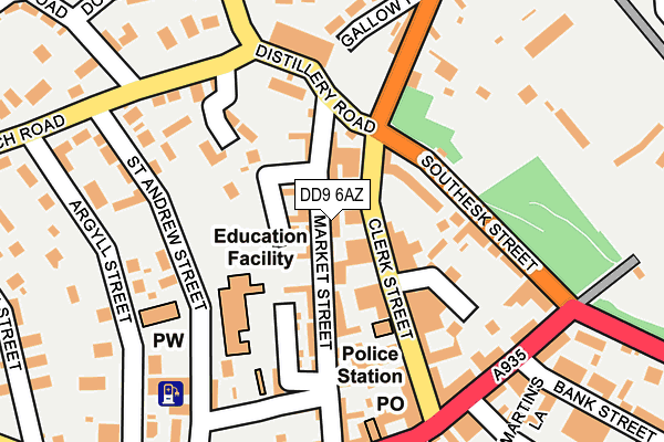DD9 6AZ map - OS OpenMap – Local (Ordnance Survey)