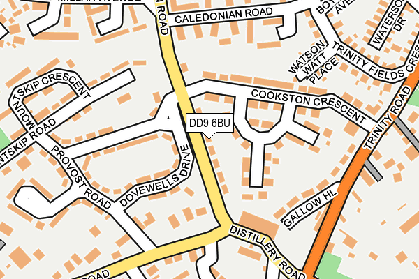DD9 6BU map - OS OpenMap – Local (Ordnance Survey)