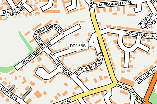 DD9 6BW map - OS OpenMap – Local (Ordnance Survey)