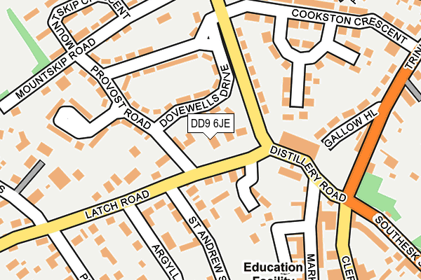 DD9 6JE map - OS OpenMap – Local (Ordnance Survey)