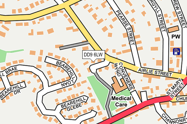 DD9 6LW map - OS OpenMap – Local (Ordnance Survey)