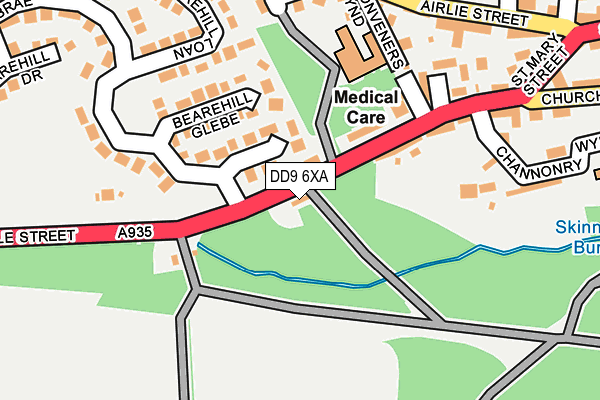 DD9 6XA map - OS OpenMap – Local (Ordnance Survey)