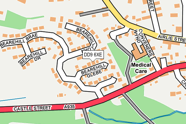 DD9 6XE map - OS OpenMap – Local (Ordnance Survey)