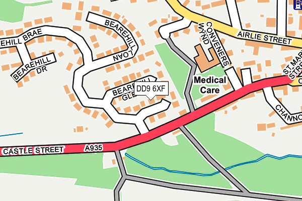 DD9 6XF map - OS OpenMap – Local (Ordnance Survey)